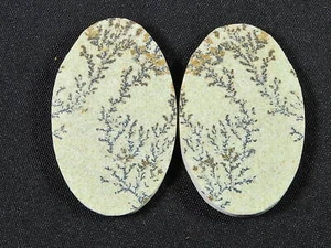 Par de dendrita germana natural psilomelana par piedra para hacer pendientes 19X30X02 mm w348 - Imagen 1 de 9