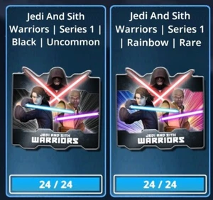 JEDI UND SITH KRIEGER S1 RARE + UNCOMMON 48 KARTEN SET 10TH TOPPS STAR WARS TRADER - Bild 1 von 1