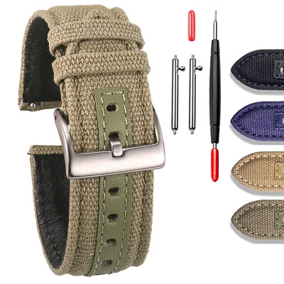 Canvas Watch Bands Military Quick Release Watch Strap Heavy Duty Replacement  - Image 1 of 4