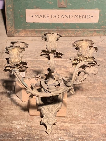 RECLAIMED 5 ARM ROCOCO CANDELABRA WALL SCONCE BRASS STUNNING Cover
