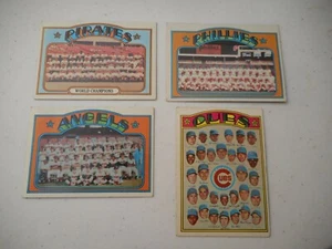 1972 Topps #1, 71, 192, 391 Pirates World Champs,Cubs,Angeles,Phillies Teams - Picture 1 of 4