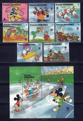Grenada Grenadines 939-948 MNH Disney Olympics Sports Baseball ZAYIX 0724M0096 - Image 1 of 4