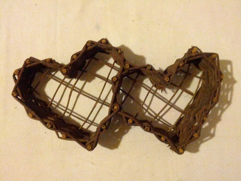 Decorative Woven Wood Heart Shaped Baskets 2 Interwoven Cover