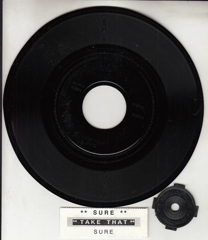TAKE THAT  Sure 1994 7" 45 rpm vinyl record RARE! + juke box title strip - Image 1 of 1