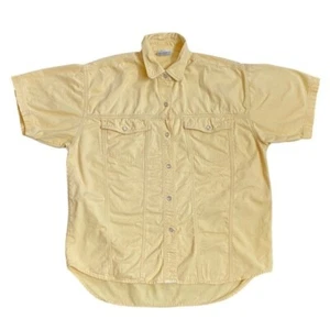 Jordache Vintage Butter Yellow 100% Cotton Button Down Shirt Men's - L - Picture 1 of 11