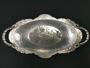 ☆ Vintage 1950s Rodney Kent #404 Aluminum Oblong Tray w/ Tulips Design MCM ☆ - Picture 1 of 11