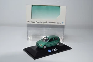 B23 1:43 HERPA VW VOLKSWAGEN POLO 6N MET. GREEN 3 DOORS DEALER PROMO MIB - Picture 1 of 18