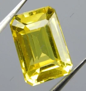 Ceylon Yellow Sapphire CERTIFIED 8 Carat Natural Emerald Cut Loose Gemstone - Picture 1 of 12