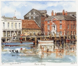 Poole Quay Dorset montierter Druck "Portraits Of Britain" Serie - Bild 1 von 2