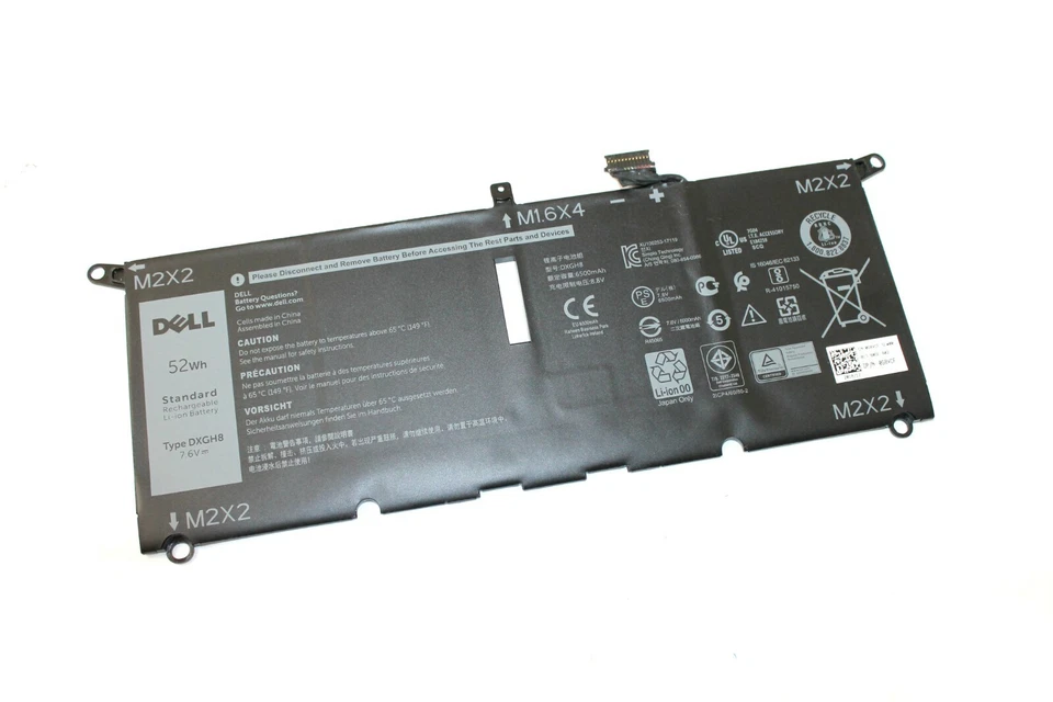 Batería para computadora portátil G8VCF Dell XPS 13 9370 9380 genuina OEM 52Wh 7.6V 6500mAh H754V Foto 1 de 1