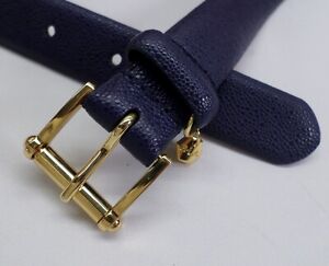 Lauren Ralph Lauren Leather Belt 30 32 Small Stingray Pattern Roller Buckle Blue