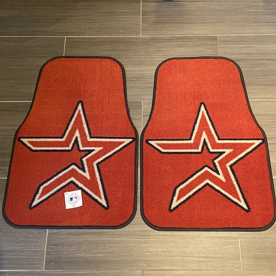 NUEVO Fanmats MLB Houston Astros Alfombra de Béisbol Coche Alfombrilla Conjunto de 2 Old Star Logo Foto 1 de 4