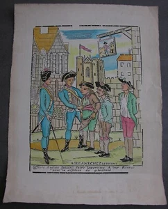 ORLÉANS. LETOURMY. Englische Offiziere & ihr Rekrut Verteidigung von Gibraltard. 18. Jh. - Bild 1 von 1