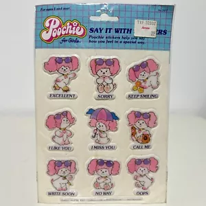Vintage 1983 Poochie For Girls Puffy Stickers Mattel No. 7477 Puppy - Picture 1 of 8