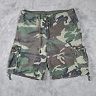 Cargo Shorts Mens 42 Green  Woodland Gorpcore Military Relaxed Fit Broken In