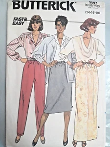 Slacks Pants Skirt 14 16 18 Butterick 3597 Sewing Pattern UC FF Slouch Straight - Picture 1 of 4