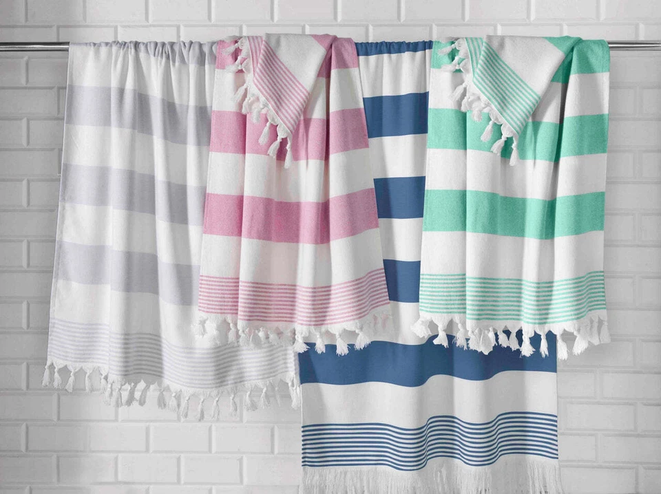 4 Piece Turkish Hamam Towel Set 100% Turkish Cotton Soft Plush Absorbent - Image 1 of 1