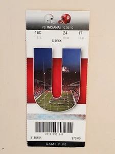 2010 NCAA Ohio State Univ ticket stub. OCT 9 2010 v Indiana (38-10W) Two Ava - Picture 1 of 15