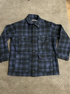 Vintage 70s Pendleton Wool Chore Jacket Large Plaid Mackinaw Cruiser USA Made - Picture 1 of 5