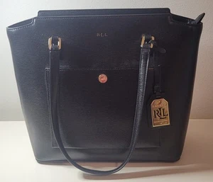 Ralph Lauren Leather Black Purse - Picture 1 of 8