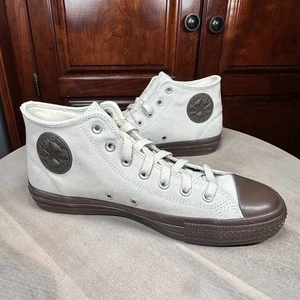 Converse CTAS Pro Mid Egret Brown Leather Shoes Mens 8.5 Womens 10.5 A09234C NEW - Picture 1 of 13