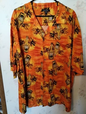 George Shirt Mens 2XL Orange Hawaiian Short Sleeve Button Up Wrecked Pilsner - Image 1 of 4