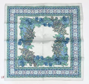 Mini sciarpa fazzoletto vintage seta Shinawatra tailandese floreale pais tovagliolo quadrato 16" - Foto 1 di 8