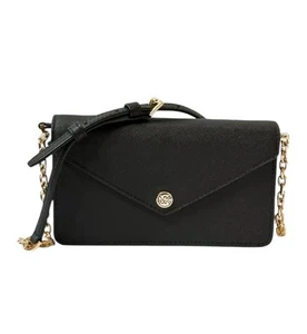 Michael Kors Small Saffiano Leather Envelope Crossbody/Clutch Bag Black NWT - Picture 1 of 14