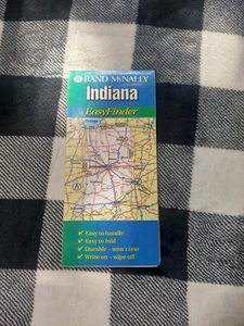 Mapa de viajes estatales de Indiana Rand McNally Easy Finder laminado 1999 Hoosier - Imagen 1 de 5