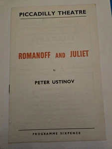 Romanoff and Juliet Theatre Programme 1956 Piccadilly London Peter Ustinov - Picture 1 of 5