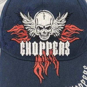 Choppers Motorcycle Cap Mens Rare Logo Skull Wings hook-n-loop adjust Collector - Picture 1 of 13