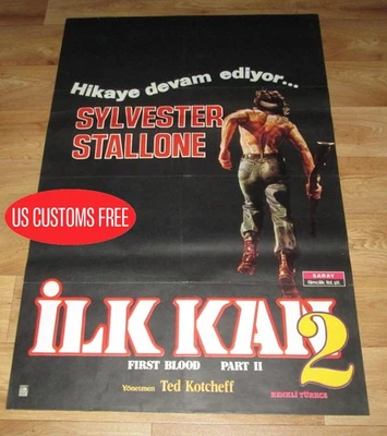 RAMBO First Blood Part II 1985 Original 1Sh UNIQUE - ICONIC Turkish Movie Poster - Bild 1 von 4