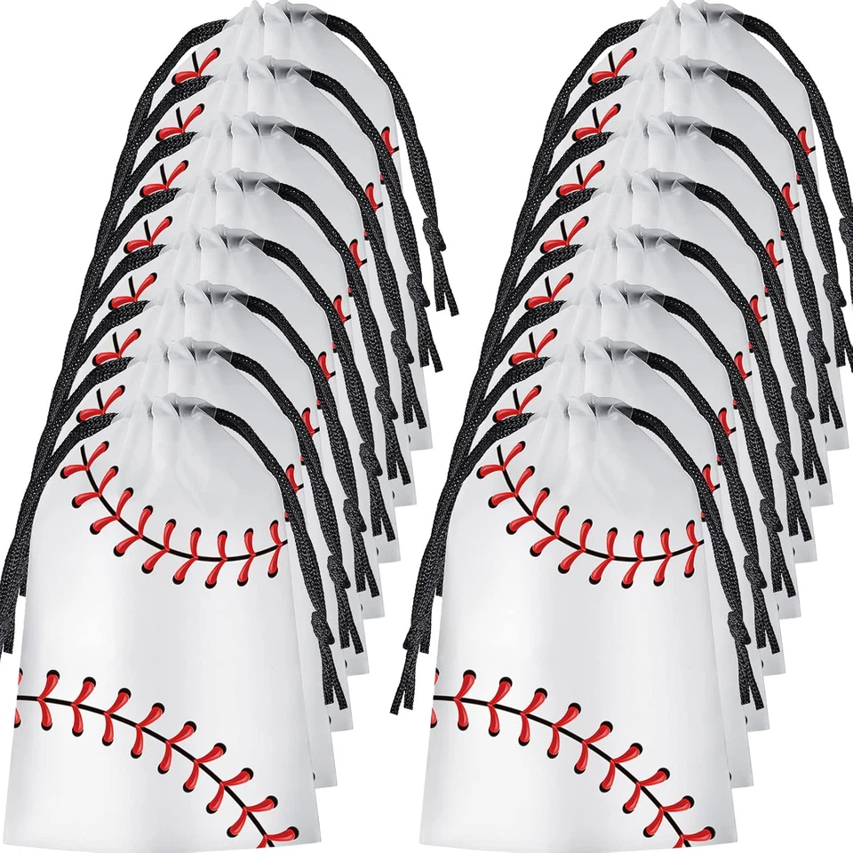 Paquete de 50 bolsas de béisbol de 6 X 8 pulgadas de plástico para fiestas bolsas de bocadillos golosinas de béisbol G Foto 1 de 4