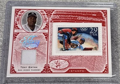 2005 Leaf Century Collection Tony Gwynn GAME USED Jersey Relic Stamp /92 Red GU - Image 1 of 4