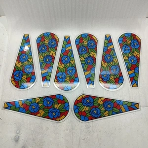 De Colección Lámpara Táctil Repuesto Paneles de Vidrio (8) 4.5" X 10.5" Vidrieras Florales - Imagen 1 de 5