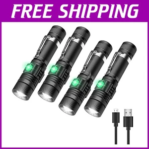 2000lm Rechargeable LED Tactical Flashlight 4-Pack - Picture 1 of 9