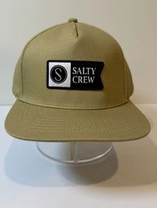 Salty Crew Alpha Tech Snap Back Hat Cap Khaki New With Tags - Picture 1 of 12