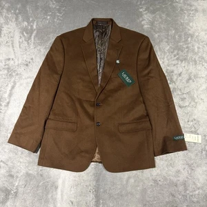 Lauren Ralph Lauren Blazer Men's 42S Brown Wool Cashmere Silk Suit Jacket Vicuna - Picture 1 of 11