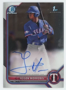 2022 Bowman Chrome X Prospect Autographs Yeison Morrobel Auto Texas Rangers - Bild 1 von 2