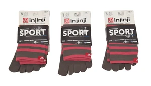 Womens SMALL (Size 6 - 8.5) INJINJI Toe Socks Over Calf Compression (3-PAIRS) - Picture 1 of 7