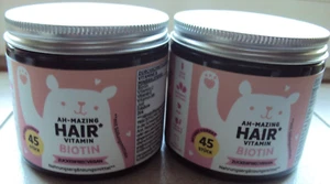 2 x 45 Stck Bears with benefits Ah-mazing Hair Biotin zuckerfrei Haarvitamine - Bild 1 von 1