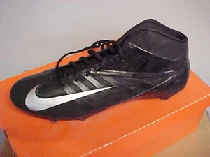 NIKE VAPOR PRO  3/4 D  SIZE 15 FOOTBALL CLEATS BLACK AND SILVER PSU - Picture 1 of 4