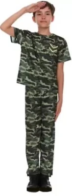Disfraz de soldado del ejército Halloween niño XL camuflaje niños  Foto 1 de 4