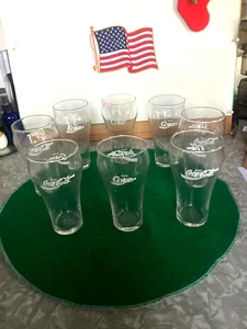 COCA COLA VINTAGE LIBBEY 12 OZ. SET OF 8 GLASSES SOME WITH WHITE STAR - Picture 1 of 3