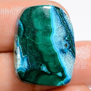 Natural Chrysocolla Malachite Fancy Cabochon Gemstone 28.5 Ct 22X16X5 mm X-25914 - Picture 1 of 2