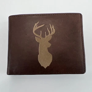 Mens brown leather bifold wallet new - Picture 1 of 4