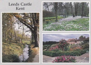 Leeds Castle Kent Vintage Colour Postcard Multiview Unposted - Picture 1 of 2