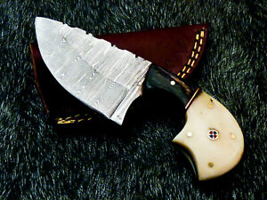 NEW CUSTOM HAND FORGED DAMASCUS 6.5" SKINNING KNIFE - CAMEL BONE HANDLE- FR-8633