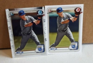 TWO (2) 2020 BOBBY WITT JR 1st BOWMAN CARDS PAPER & CHROME #25 KC ROYALS RC LOT - Picture 1 of 12