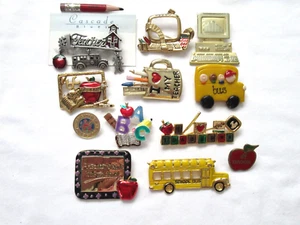 Vintage to Modern Mixed Lot of 12 School Teacher Brooch Pins~Some Signed - Picture 1 of 21